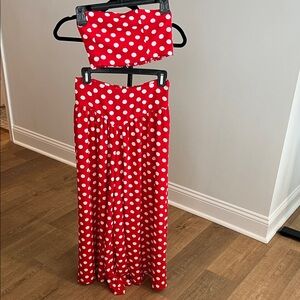 Free People Red Polka Dot Set
